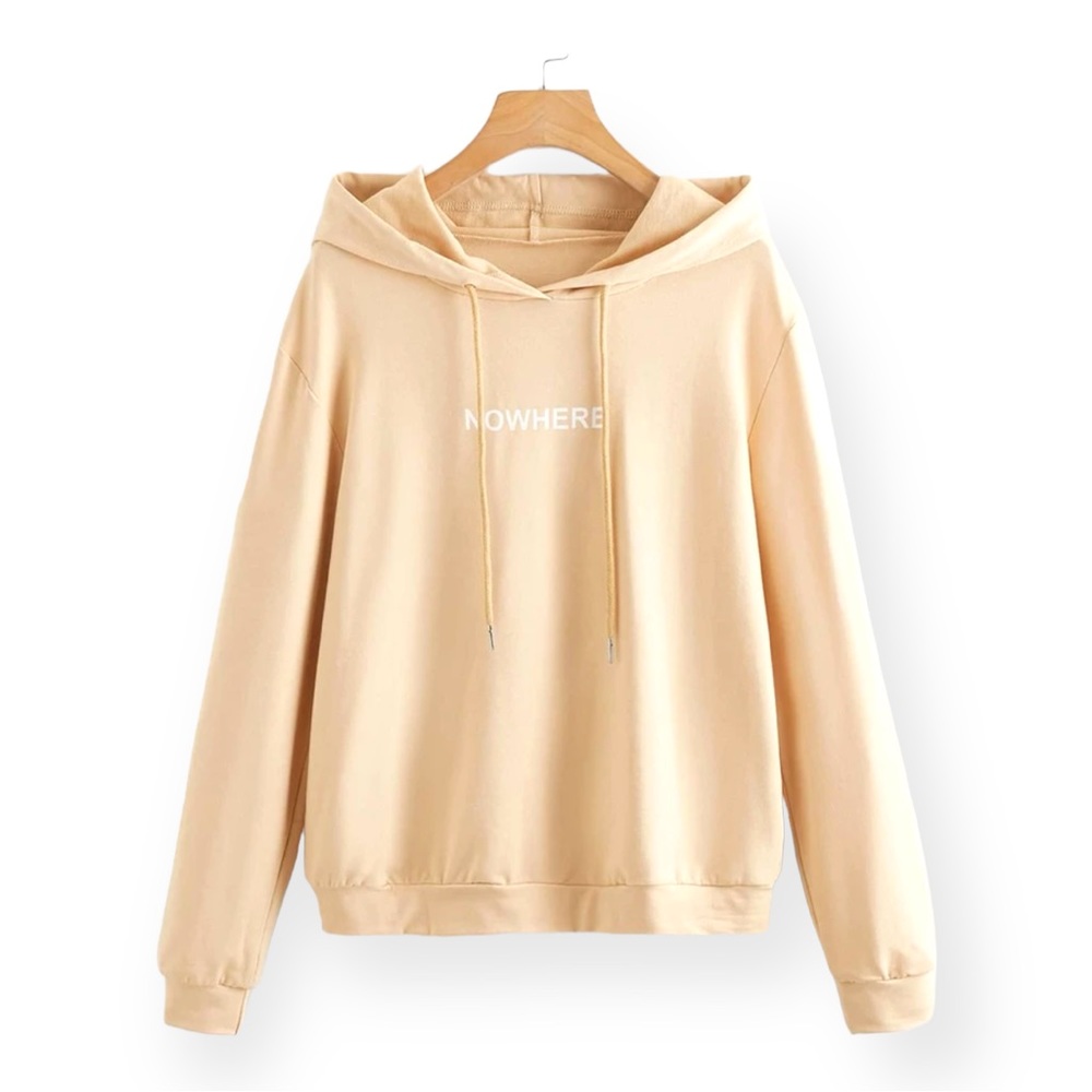 🌅“NOWHERE” Graphic Drawstring Hoodie